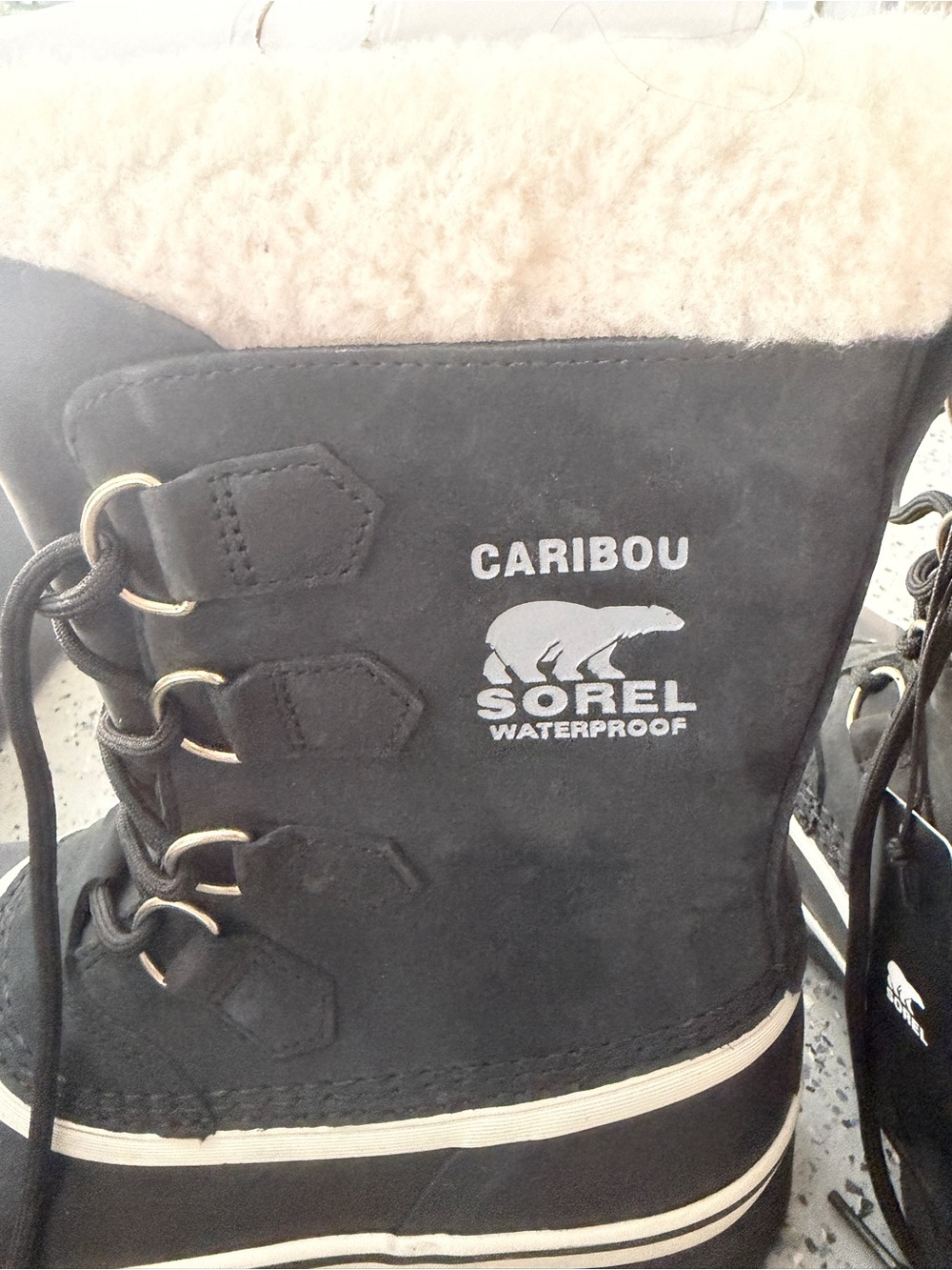 SOREL Caribou Waterproof Winter Snow Boots Black Size 7 NWT